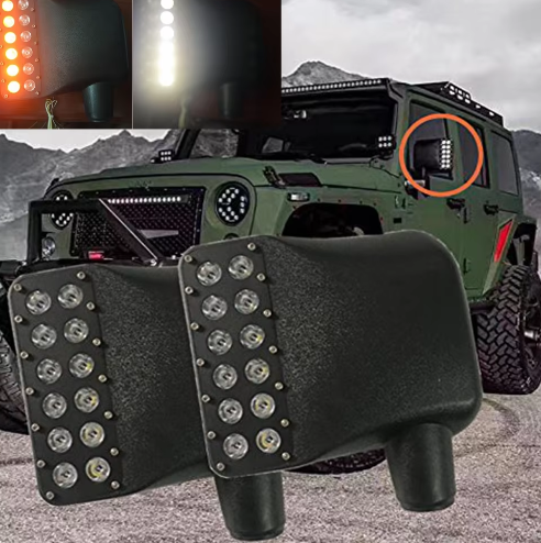 სარკის WRANGLER 2007-2017 ხუფი ლედ განათებით (კომპლექტი)